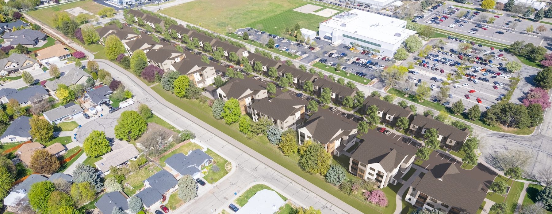 aerial view of a neighborhood